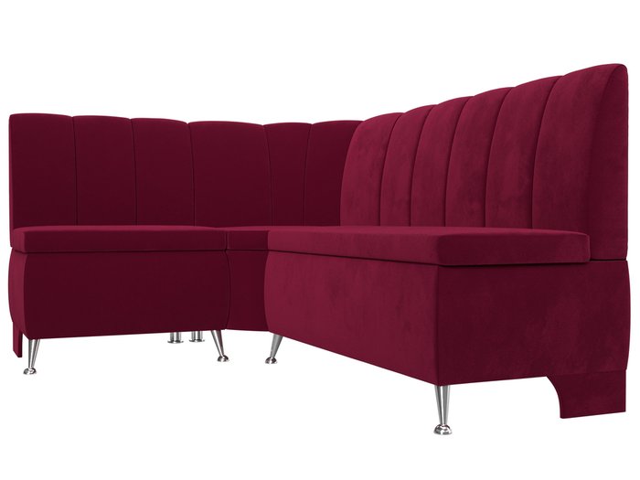 Кухонный угловой диван Кантри бордового цвета левый угол - лучшие Угловые диваны в INMYROOM