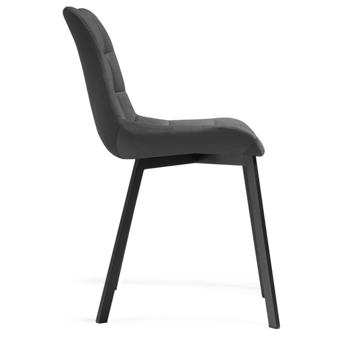 Стул Челси темно-серого цвета на черных ножках - лучшие Обеденные стулья в INMYROOM