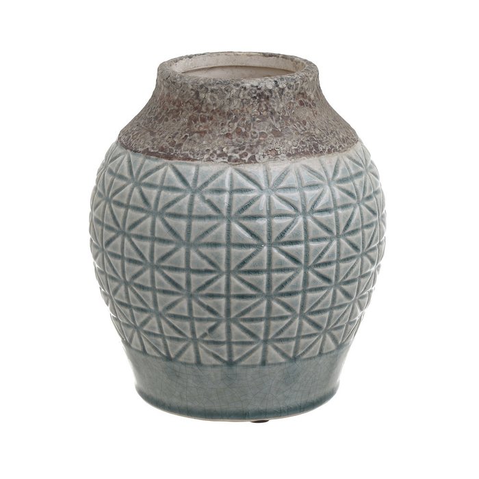 Керамическая ваза серо-бирюзового цвета