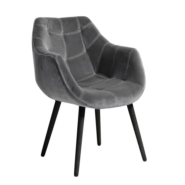 Обеденный стул с подлокотниками серого цвета
