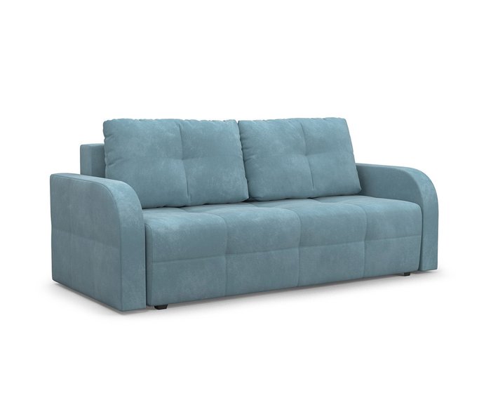 Прямой диван-кровать Марсель 3 голубого цвета