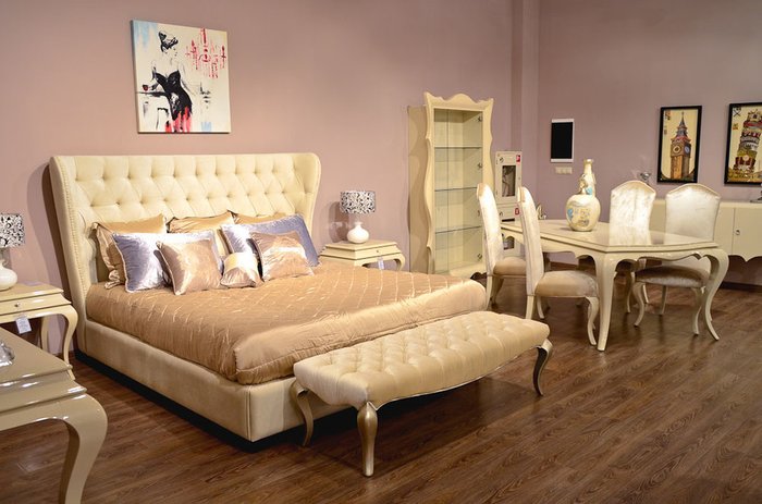 Кровать Mestre бежевого цвета 180х200  - лучшие Кровати для спальни в INMYROOM
