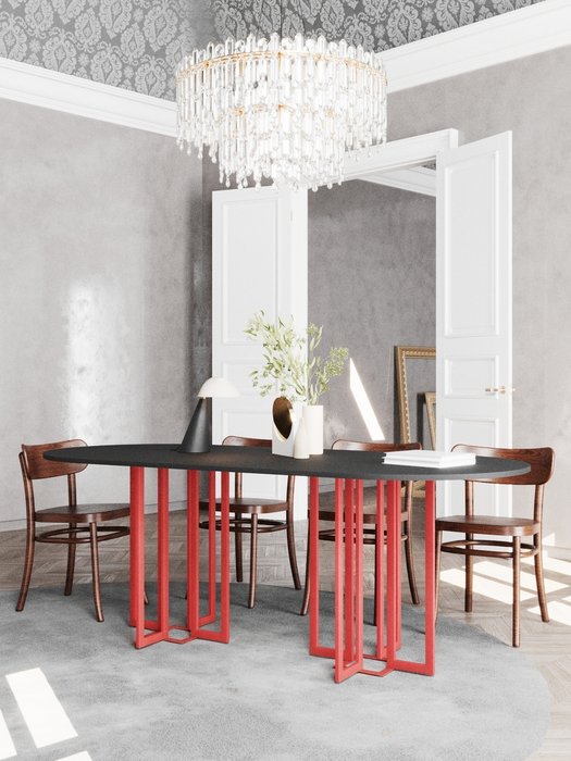 Обеденный стол Квартет черно-красного цвета - лучшие Обеденные столы в INMYROOM