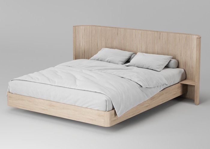 Кровать двуспальная Eclipse 160х200 цвета беленый дуб - купить Кровати для спальни по цене 97900.0