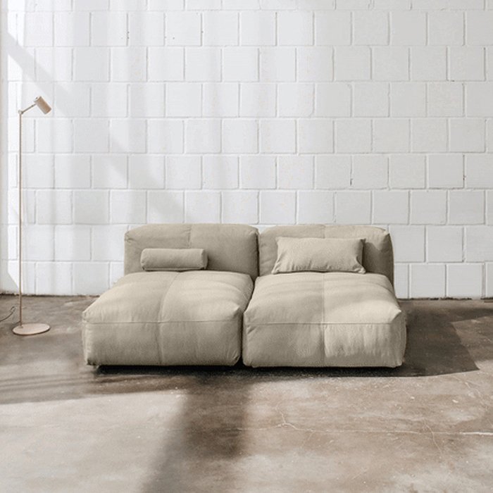 Прямой диван Фиджи малый бежевого цвета - лучшие Прямые диваны в INMYROOM
