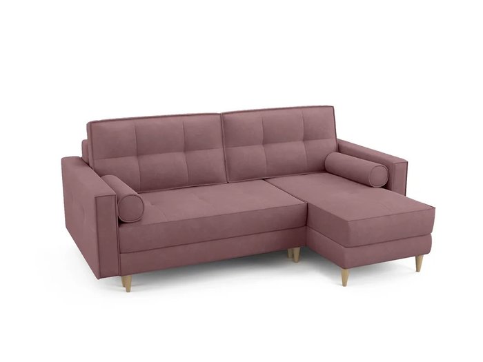 Угловой диван ОТТО правый светло-розового цвета - лучшие Угловые диваны в INMYROOM