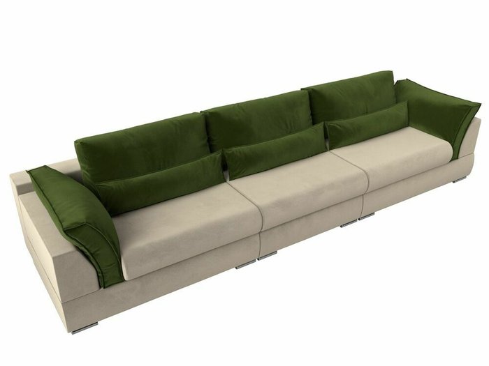 Прямой диван-кровать Пекин Long бежево-зеленого цвета  - лучшие Прямые диваны в INMYROOM