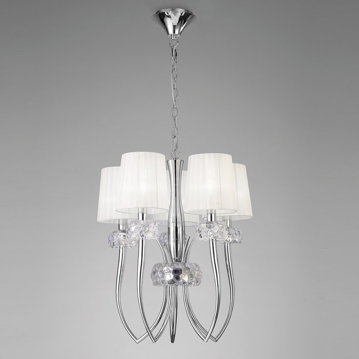 Подвесная люстра Loewe Chrome 4632 (ткань, цвет белый) - купить Подвесные люстры по цене 59921