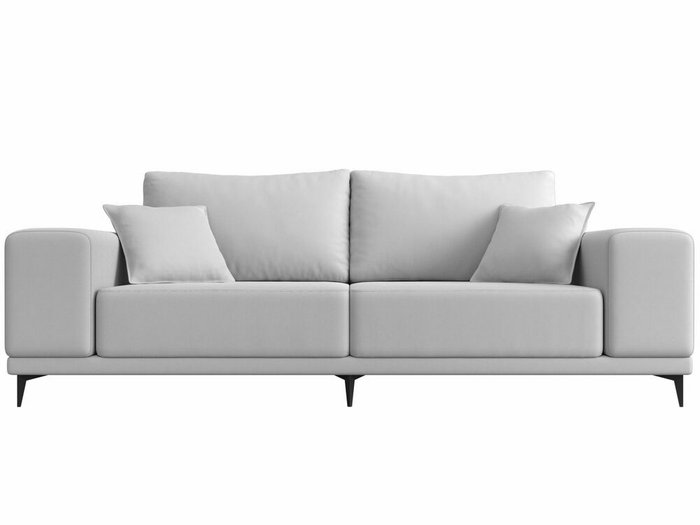 Прямой диван Льюес белого цвета (экокожа) - купить Прямые диваны по цене 52990.0