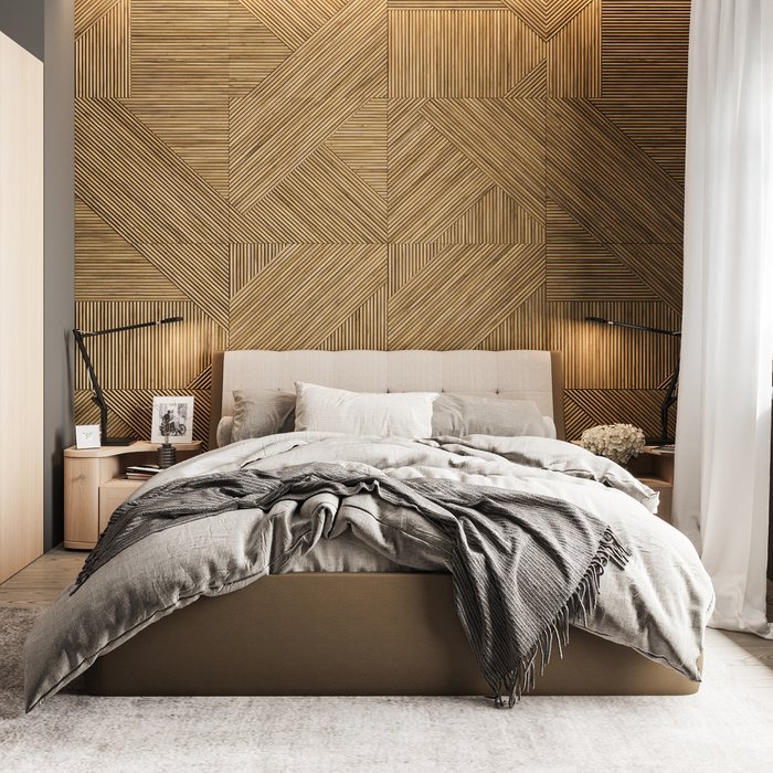Кровать Гесиона 180х200 серо-коричневого цвета с подъемным механизмом 
