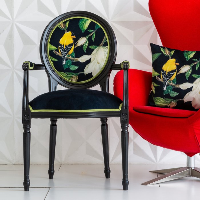 Стул Цветущая аристократка версия 2 черно-зеленого цвета - лучшие Обеденные стулья в INMYROOM