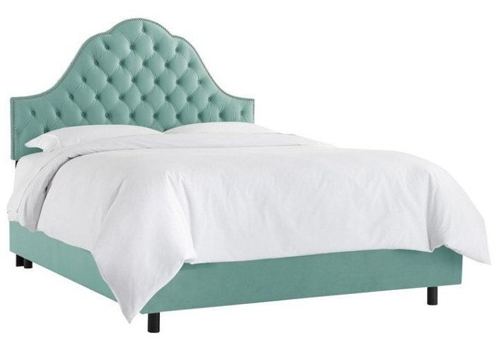 Кровать Alina Tufted Seafoam 160х200 бирюзового цвета