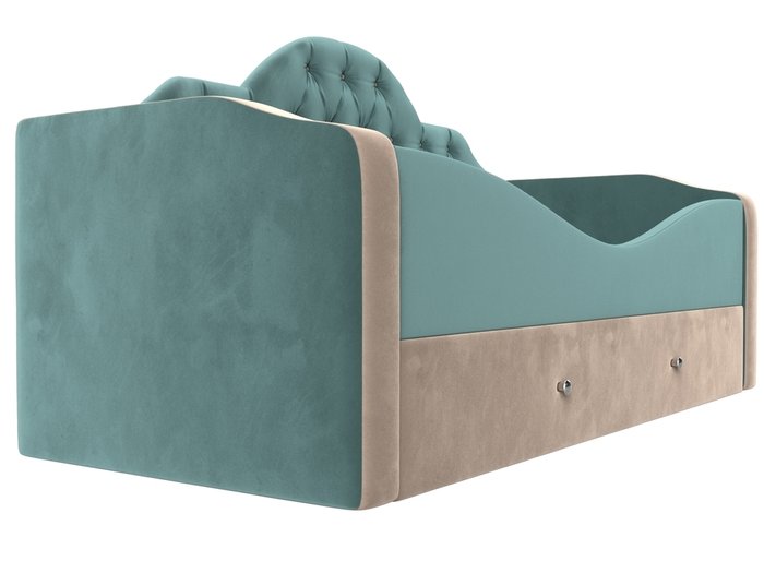 Детская кровать Скаут 72х160 бежево-бирюзового цвета  - лучшие Одноярусные кроватки в INMYROOM