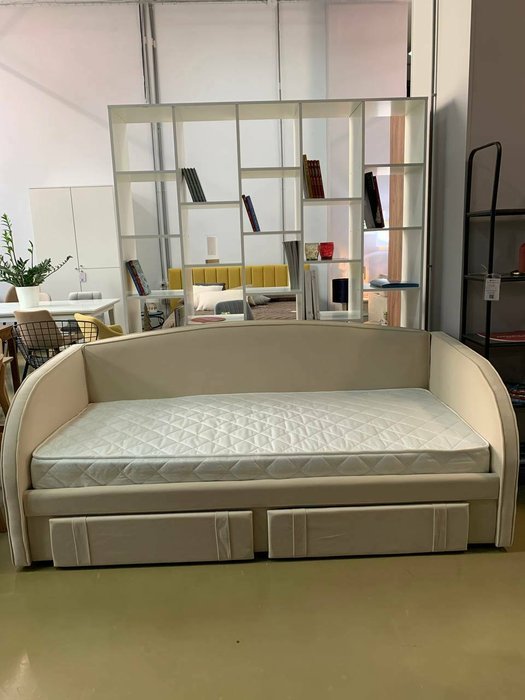 Кровать с ортопедическим основанием и матрасом Elda 90х200 светло-бежевого цвета - купить Кровати для спальни по цене 29272.0