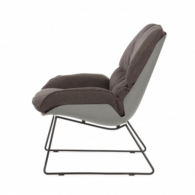 Кресло Bay темно-серого цвета на металлическом каркасе - купить Интерьерные кресла по цене 24617.0