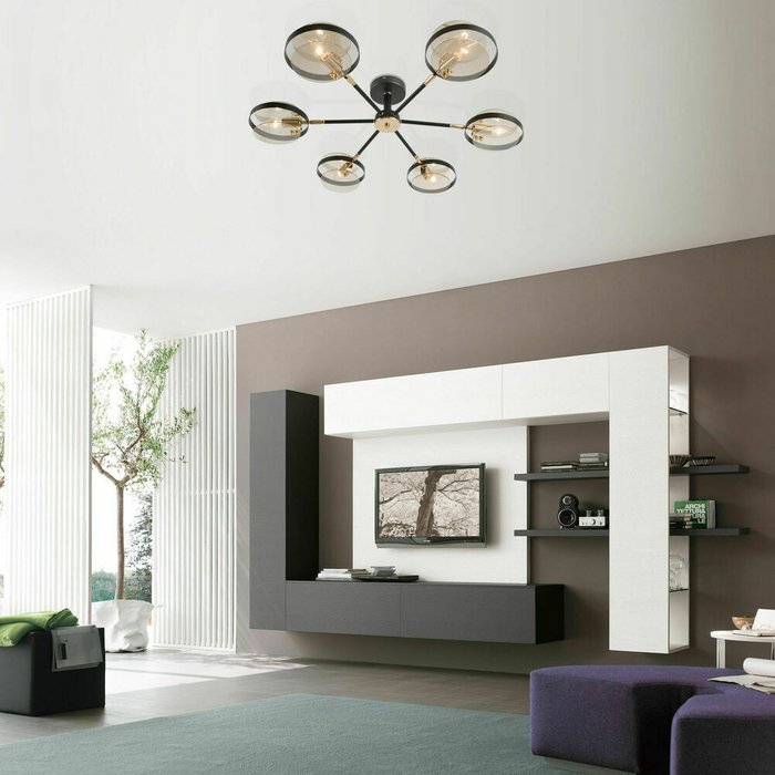 Потолочный светильник Gallo черного цвета в стиле лофт - лучшие Подвесные светильники в INMYROOM
