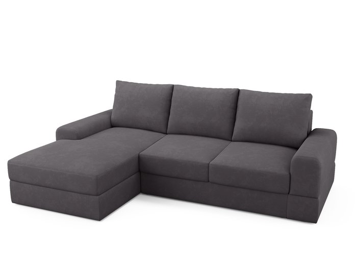 Угловой диван-кровать левый Elke темно-серого цвета - купить Угловые диваны по цене 86100.0