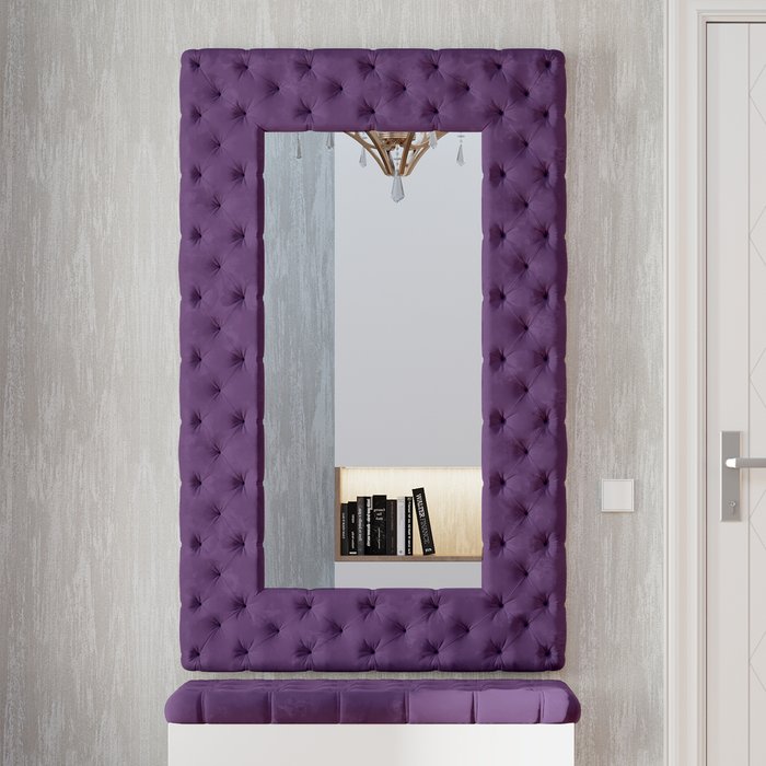 Настенное зеркало Дивино в раме фиолетового цвета