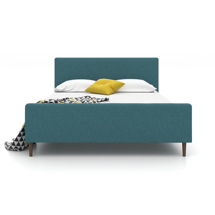 Кровать Scandi на ножках  зеленого цвета 160х200 - купить Кровати для спальни по цене 34400.0