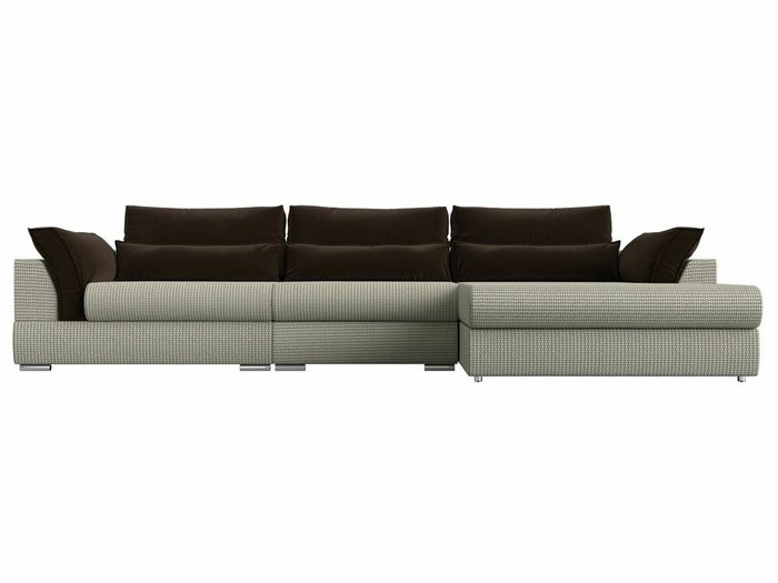 Угловой диван-кровать Пекин Long  бежево-коричневого цвета угол правый - купить Угловые диваны по цене 109999.0