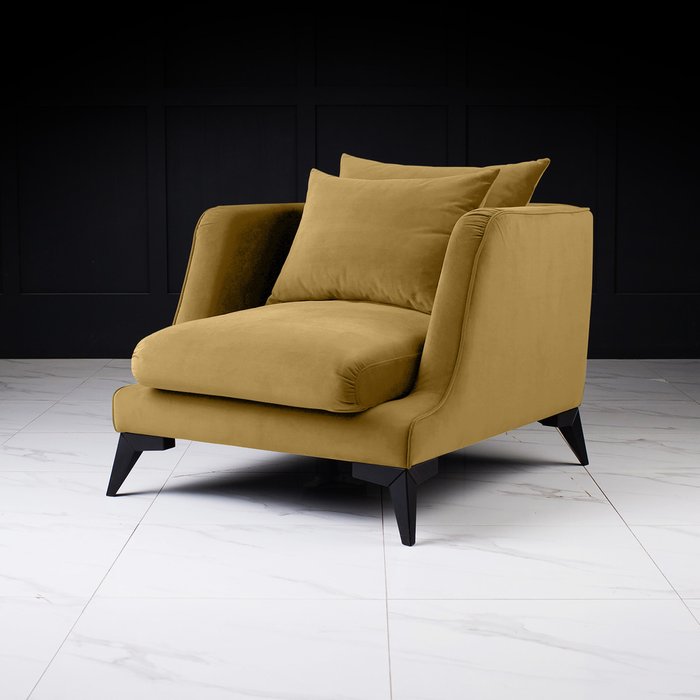 Кресло Dimension simple горчичного цвета - лучшие Интерьерные кресла в INMYROOM
