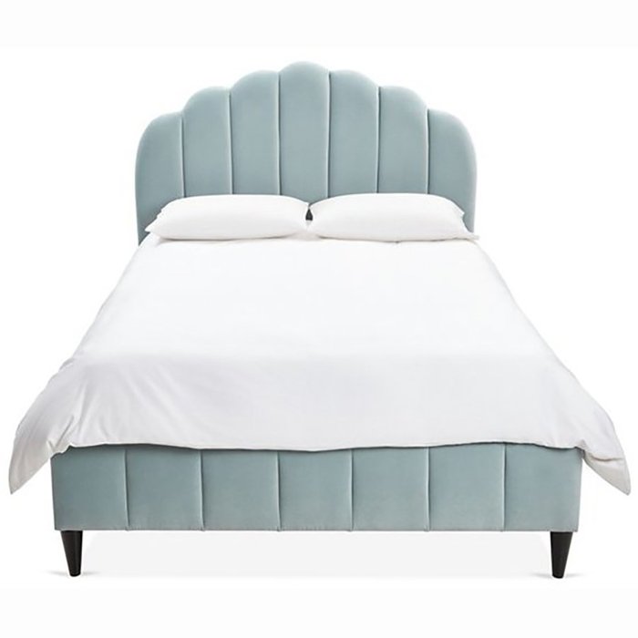 Кровать Sutton Scalloped голубого цвета 160x200