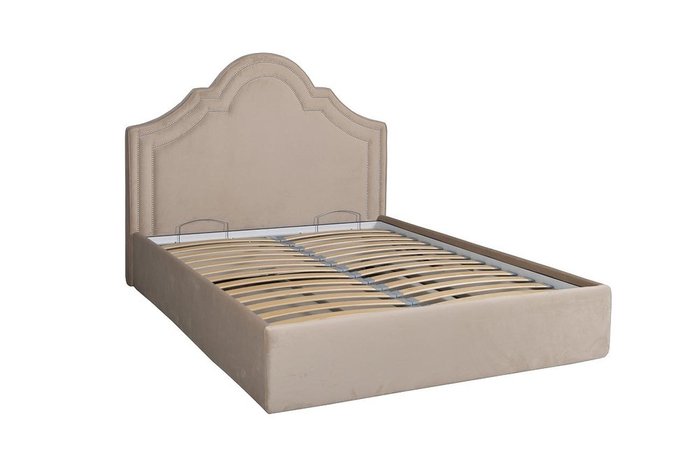 Кровать Charlotte бежевого цвета  с подъемным механизмом 160х200 - лучшие Кровати для спальни в INMYROOM