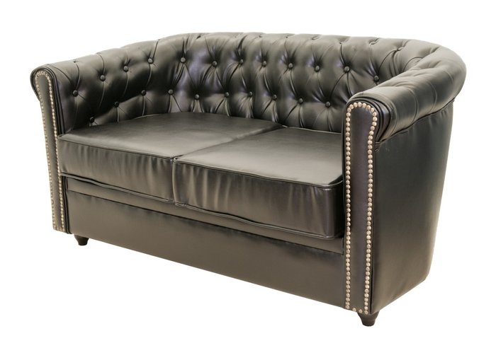 Кожаный диван Karo черного цвета - купить Прямые диваны по цене 79360.0