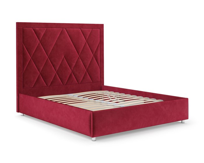 Кровать Треви 160х190 красного цвета с подъемным механизмом (вельвет) - лучшие Кровати для спальни в INMYROOM