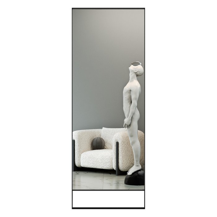 Напольное зеркало Halfeo Slim Leg XL в тонкой раме черного цвета