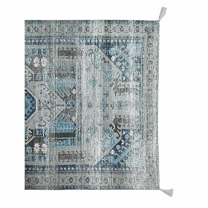 Ковер из полиэстера и хлопка 120x180 бежево-синего цвета - купить Ковры по цене 9945.0