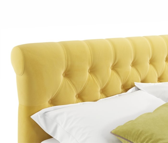 Кровать Ameli 160х200 с подъемным механизмом желтого цвета - лучшие Кровати для спальни в INMYROOM