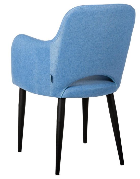 Стул-кресло Ledger голубого цвета на черных ножках - лучшие Обеденные стулья в INMYROOM