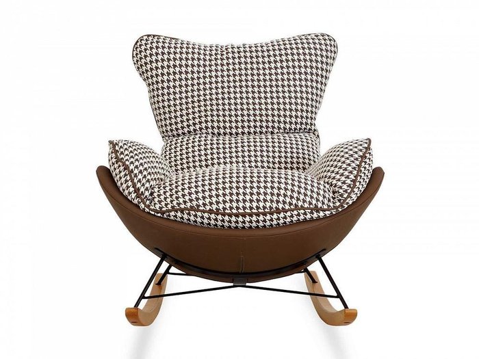 Кресло-качалка Sherlock бело-коричневого цвета - купить Интерьерные кресла по цене 64900.0