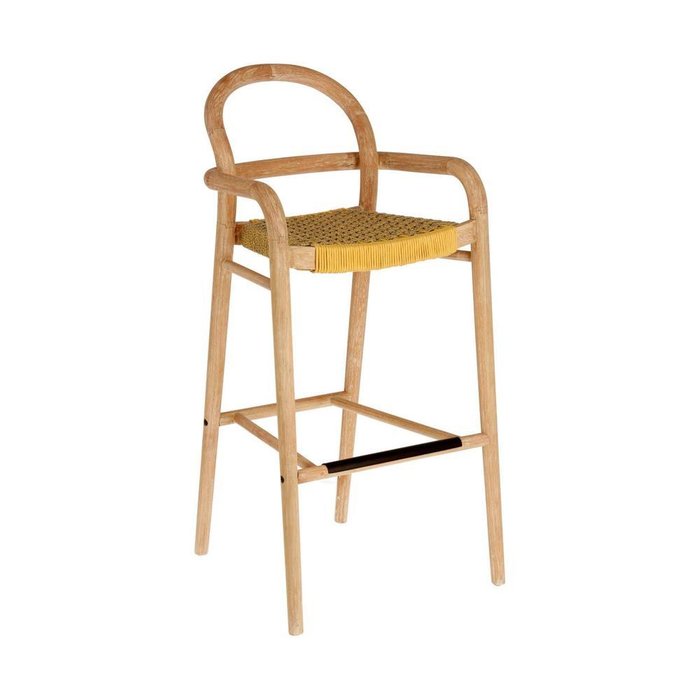 Барный стул Sheryl Marbled Mustard M из дерева бежевого цвета
