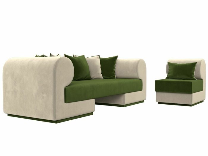 Набор мягкой мебели Кипр 2 зелено-бежевого цвета - лучшие Комплекты мягкой мебели в INMYROOM