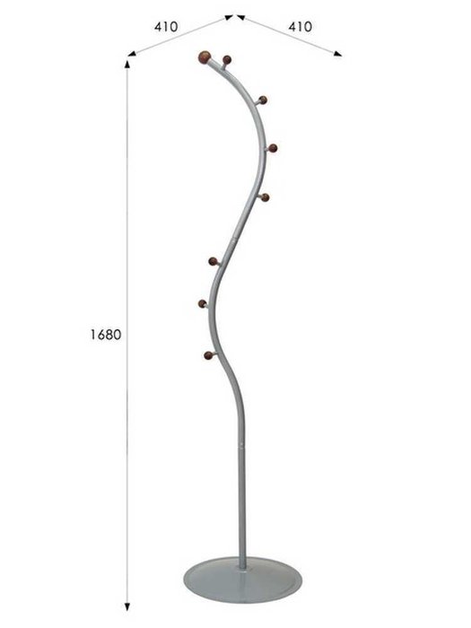 Напольная вешалка Пико 17 серого цвета - лучшие Напольные вешалки в INMYROOM