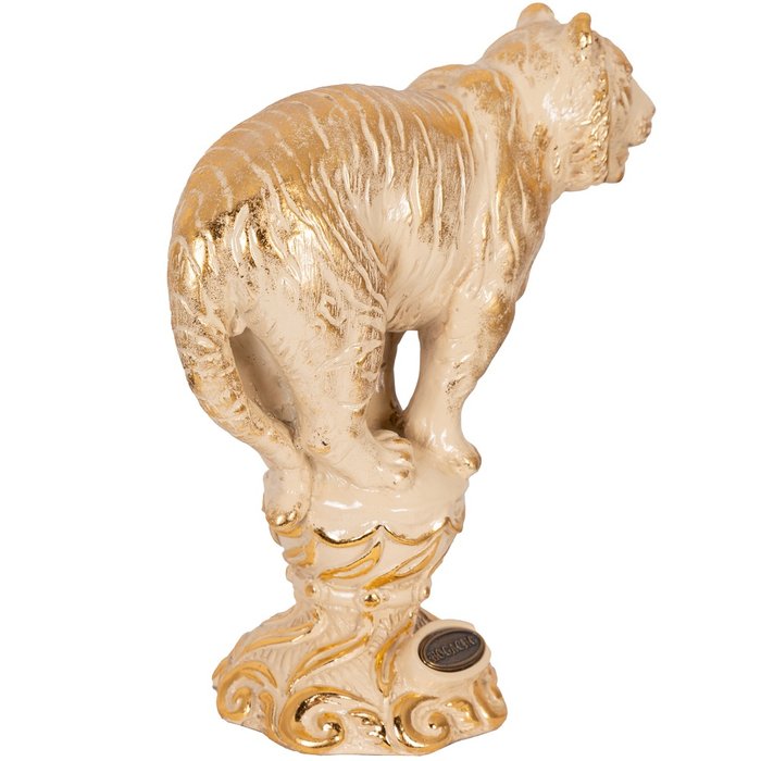 Статуэтка Тигр Мейнард кремово-золотого цвета - лучшие Фигуры и статуэтки в INMYROOM