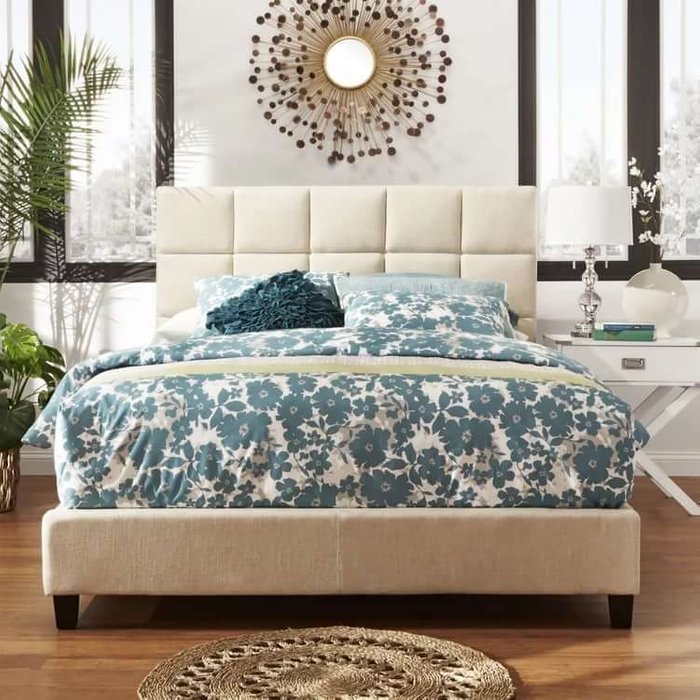 Кровать Shining Modern светло-серого цвета 180х200  - купить Кровати для спальни по цене 102000.0