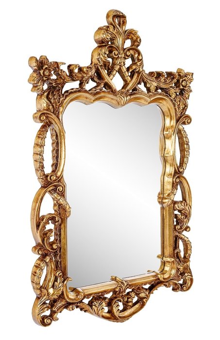 Настенное Зеркало в резной раме Floret Gold  - купить Настенные зеркала по цене 30500.0
