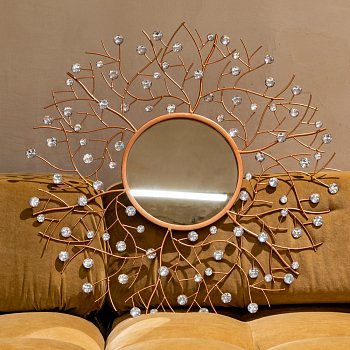Настенное зеркало Бенуа Роуз цвета розового золота - купить Настенные зеркала по цене 8150.0