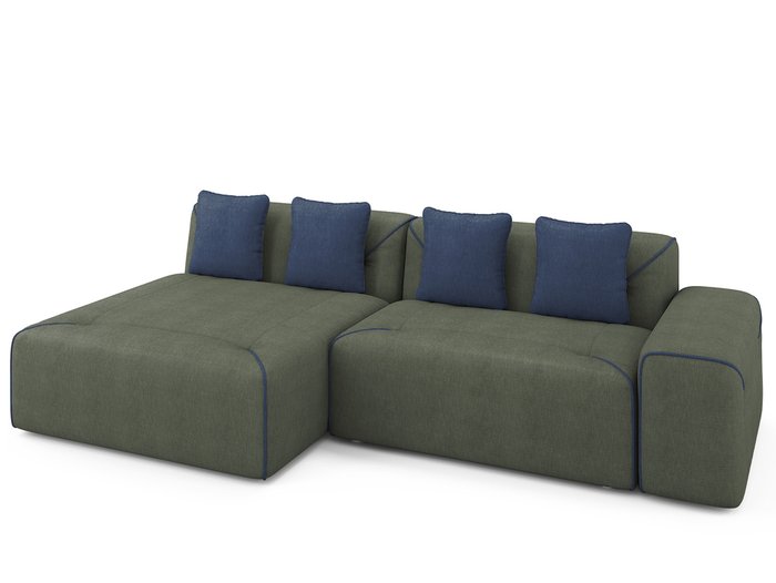 Угловой раскладной диван Portu левый серо-зеленого цвета - купить Угловые диваны по цене 81900.0