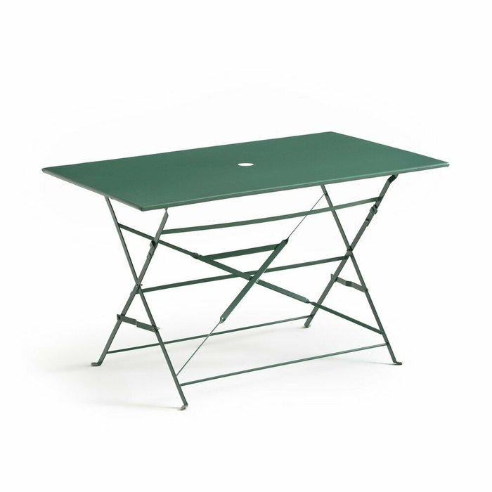 Стол складной прямоугольный из металла Ozevan зеленого цвета