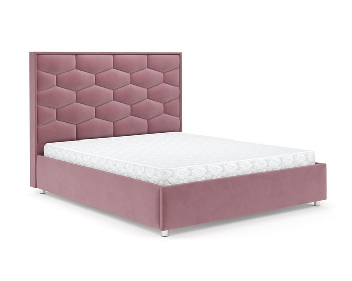 Кровать Рица 140х190 пудрового цвета с подъемным механизмом (велюр) - купить Кровати для спальни по цене 40090.0