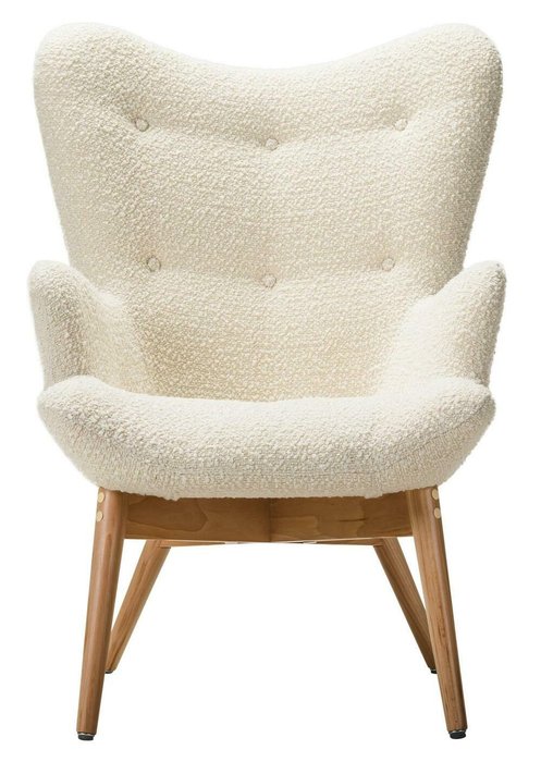 Кресло Хайбэк светло-бежевого цвета  - купить Интерьерные кресла по цене 33470.0