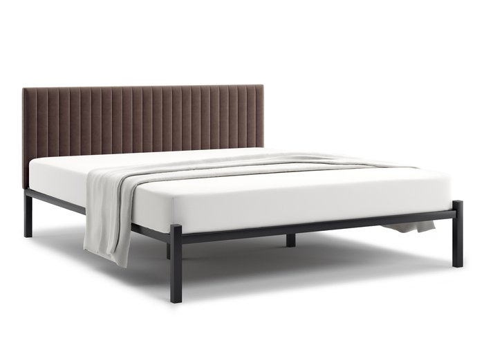 Кровать Лофт Mellisa Steccato 160х200 темно-коричневого цвета без подъемного механизма
