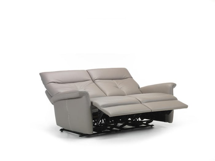 Прямой диван из кожи Versailles серого цвета - лучшие Прямые диваны в INMYROOM