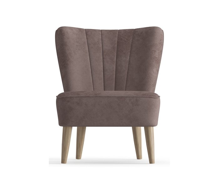 Кресло Пальмира в обивке из велюра светло-коричневого цвета - купить Интерьерные кресла по цене 16490.0