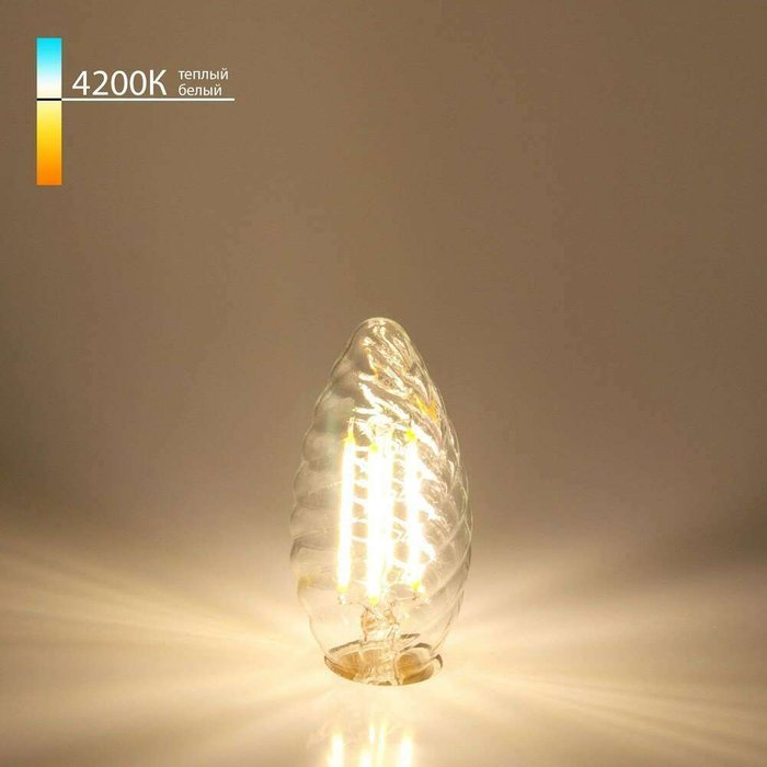Филаментная светодиодная лампа CW35 7W 4200K E14 прозрачная BLE1414 формы свечи - купить Лампочки по цене 176.0