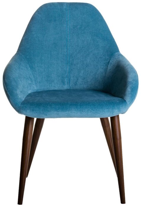 Стул Kent синего цвета с коричневыми ножками - лучшие Обеденные стулья в INMYROOM